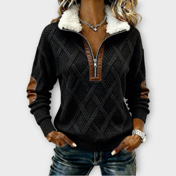 Cozy Half-Zip Sherpa Collar Sweater