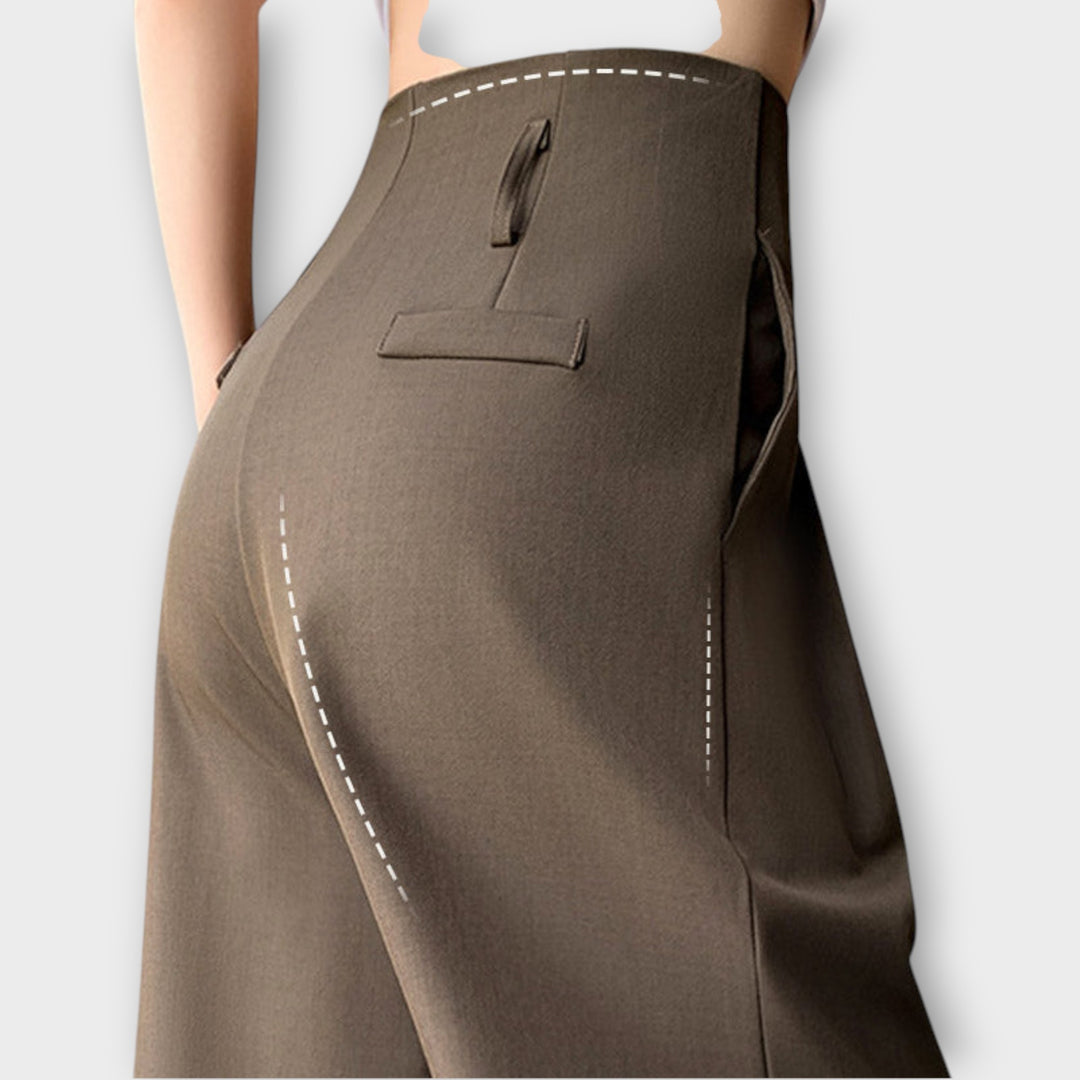 High-Waisted Wide-Leg Trousers