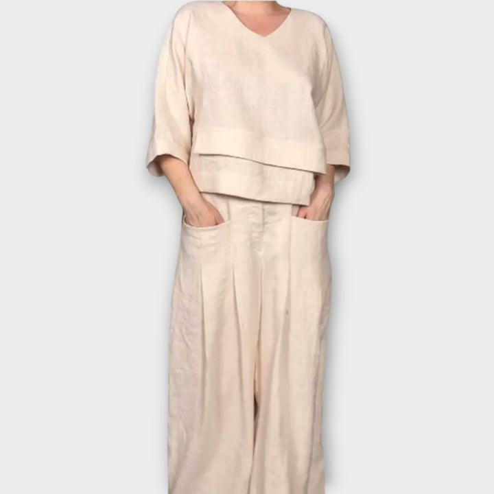 Relaxed Two-Piece Wide-Leg Lounge Set