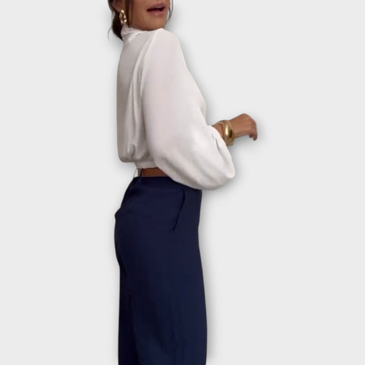 Elegant Wrap-Front Blouse