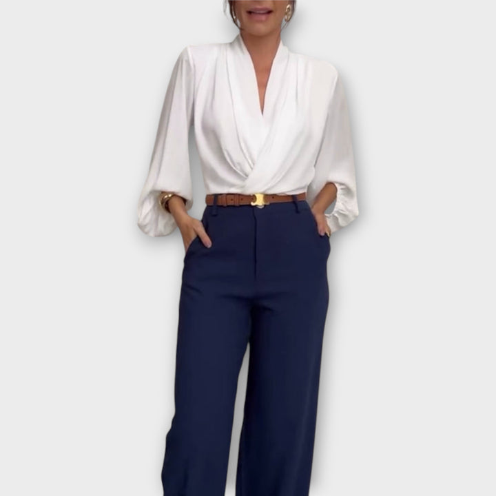 Elegant Wrap-Front Blouse