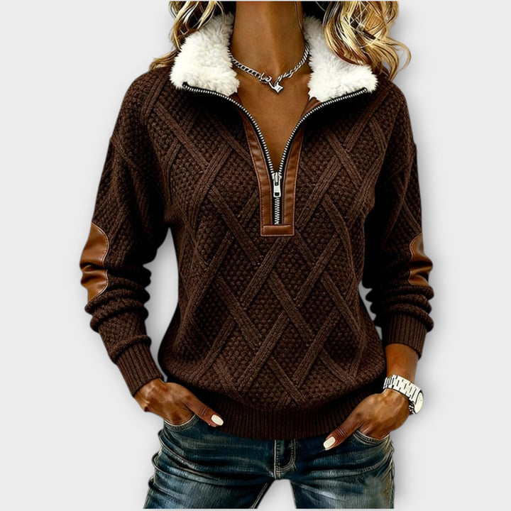 Cozy Half-Zip Sherpa Collar Sweater