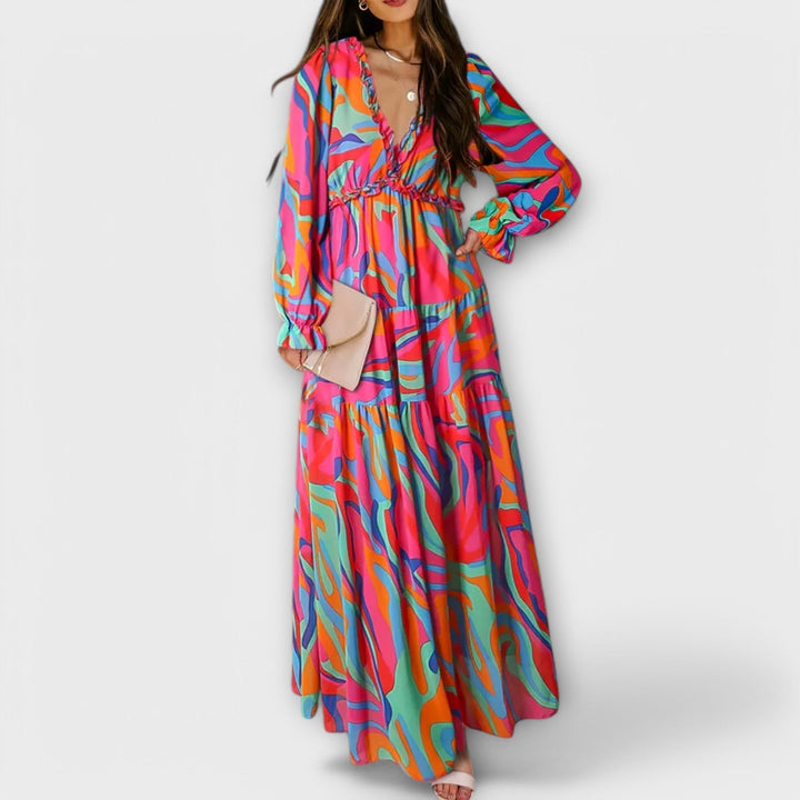 Maxi Dress with Floral Pattern
