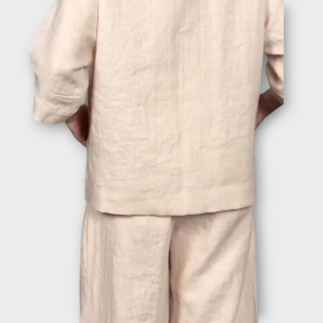 Relaxed Two-Piece Wide-Leg Lounge Set