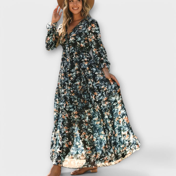 Maxi Dress with Floral Pattern
