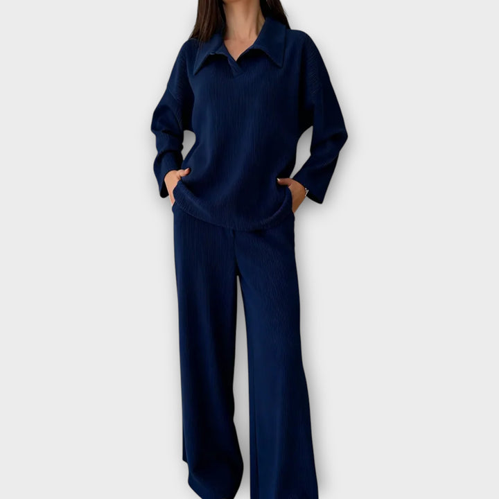 Relaxed Collared Knit Set