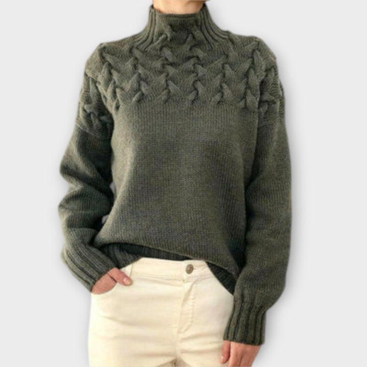 Eva - Women's Sweater with Knitting Detail