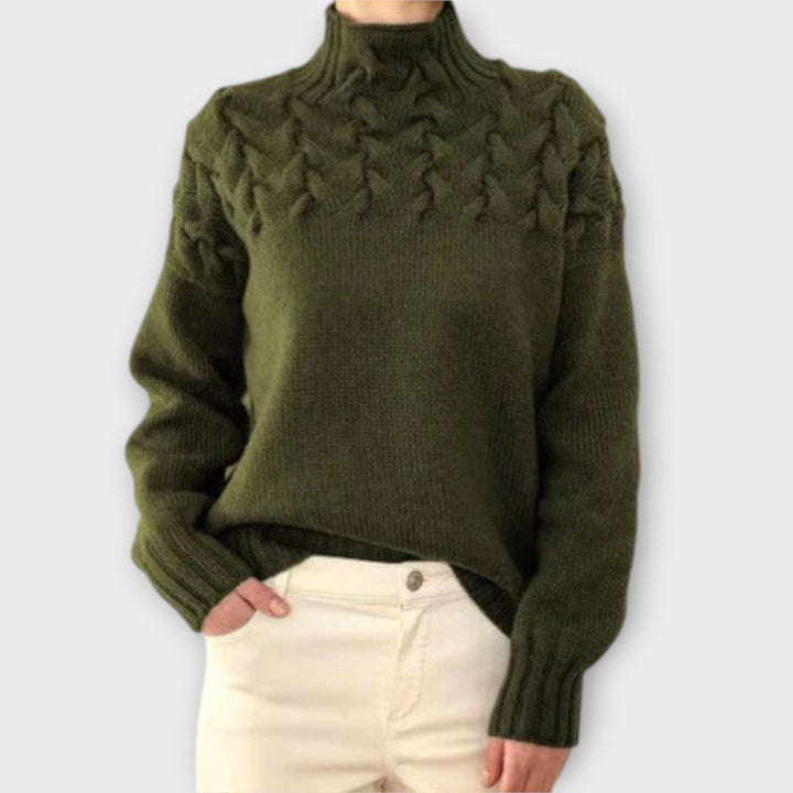 Eva - Women's Sweater with Knitting Detail