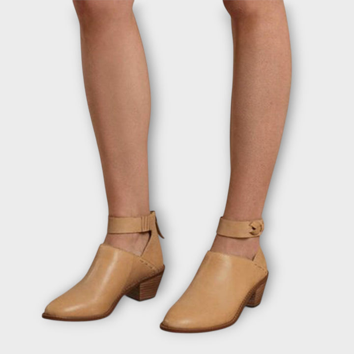 Modern Cutout Leather Ankle Boots