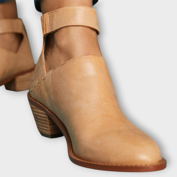 Modern Cutout Leather Ankle Boots