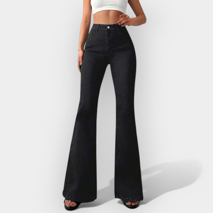 High-Waisted Bootcut Jeans