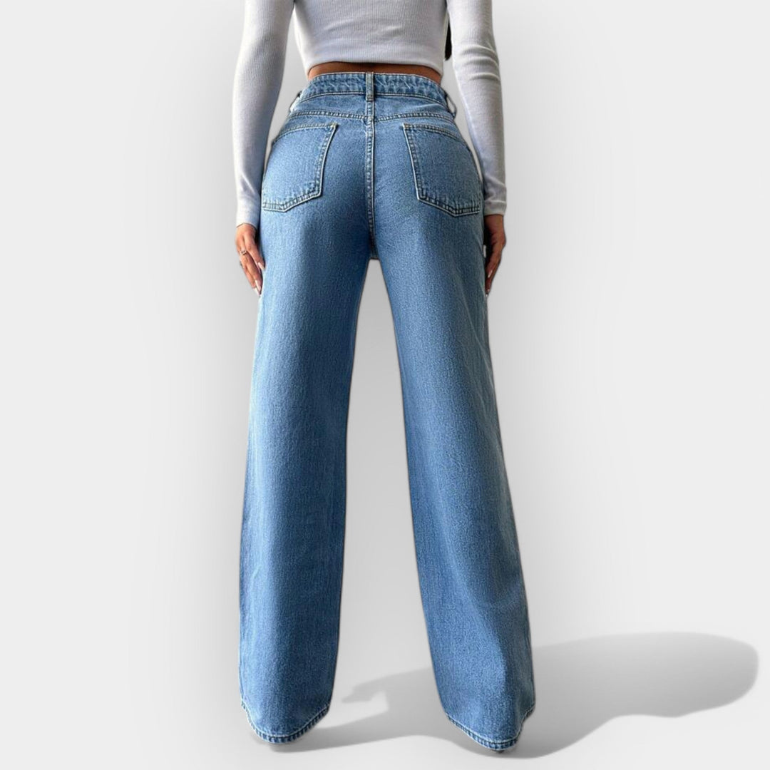 High-Waisted Jeans with Comfortable Wide Fit
