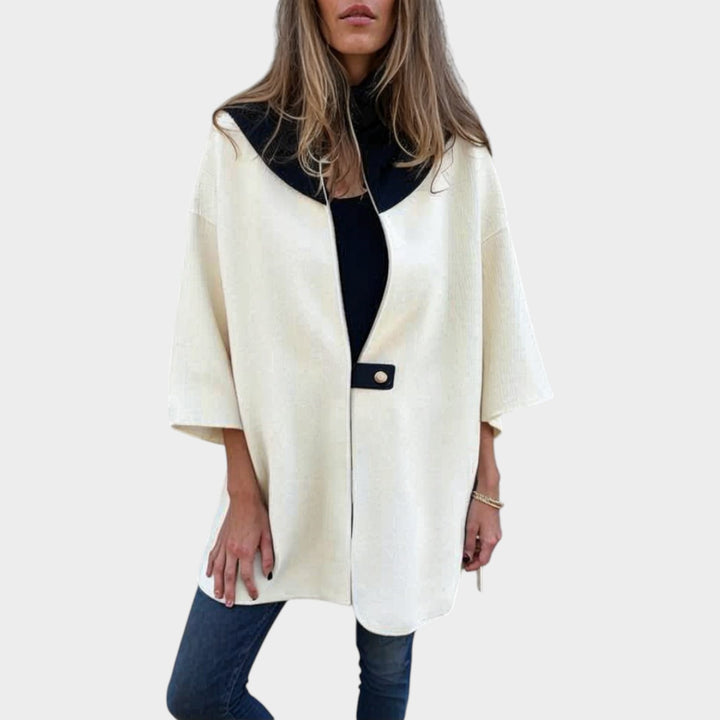 Minimal Chic Open-Front Cape Jacket