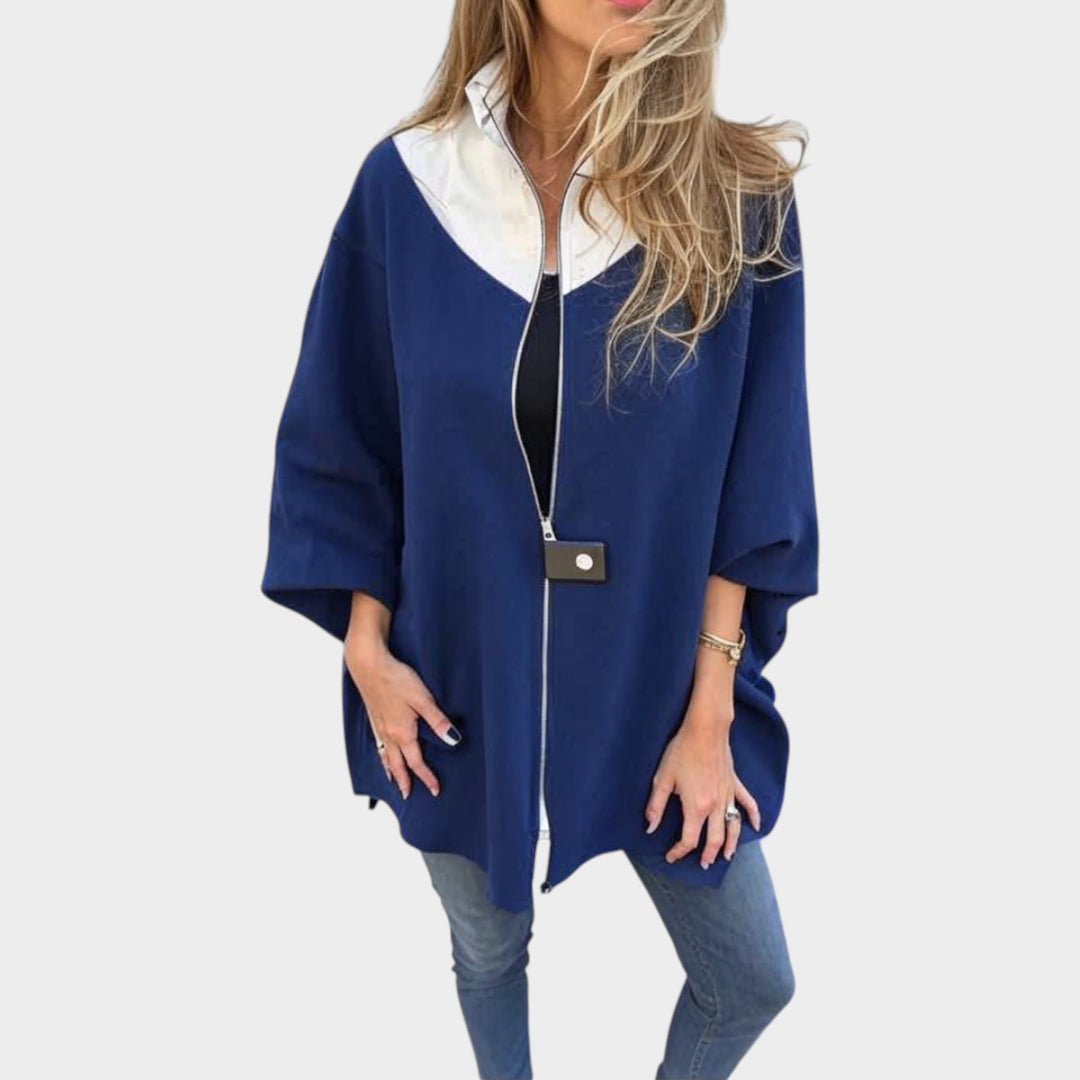 Minimal Chic Open-Front Cape Jacket