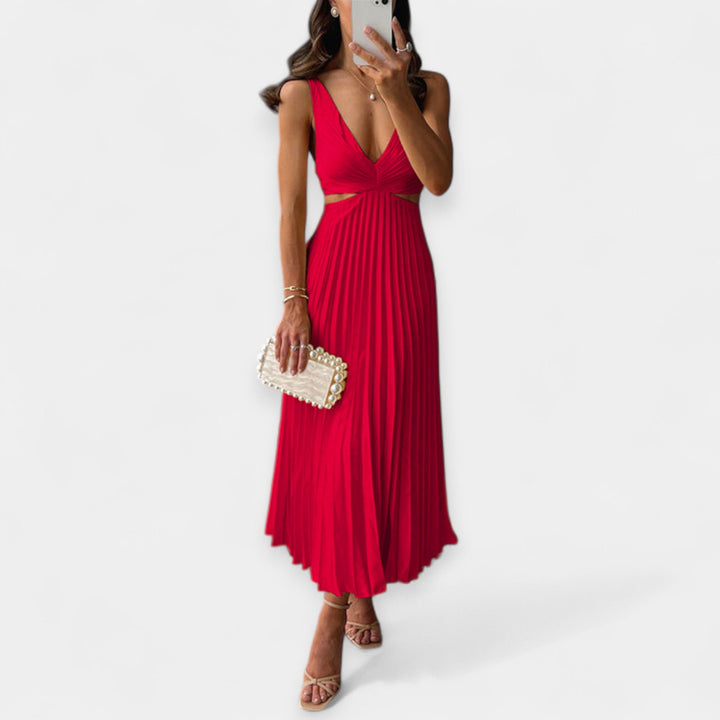 Maxi Dress with Pleated Design
