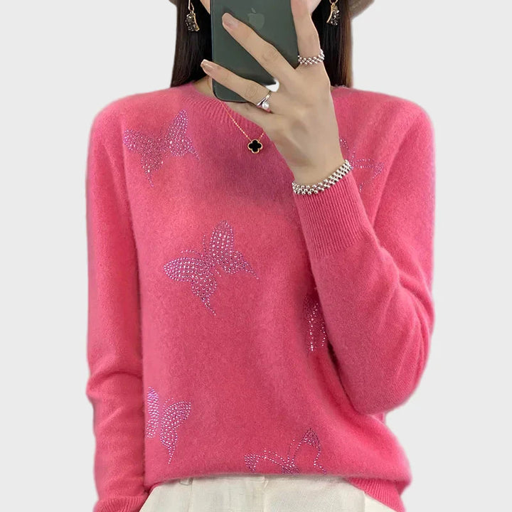 Knitted Roll Neck with Butterfly Pattern