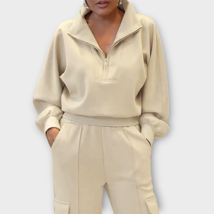 Elegant Wide-Leg Cargo Lounge Set