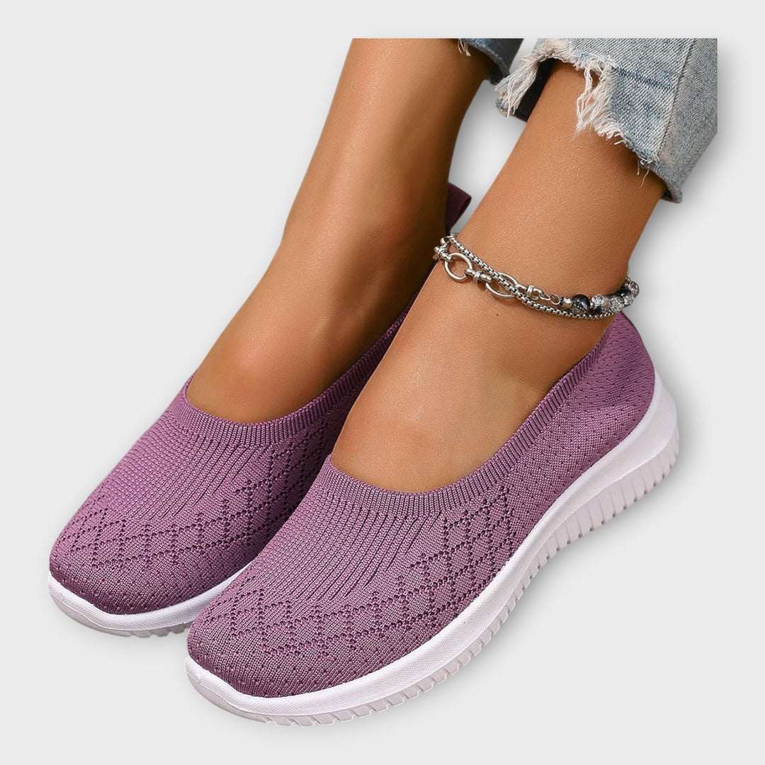 Knitted Ballerinas with Non-Slip Sole
