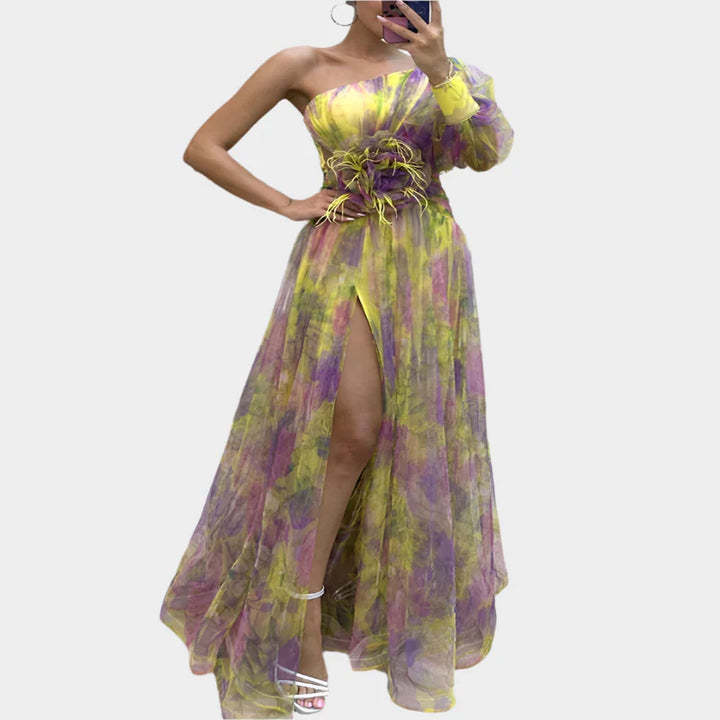 Sexy Mini Dress with Irregular Pattern and Backless Design