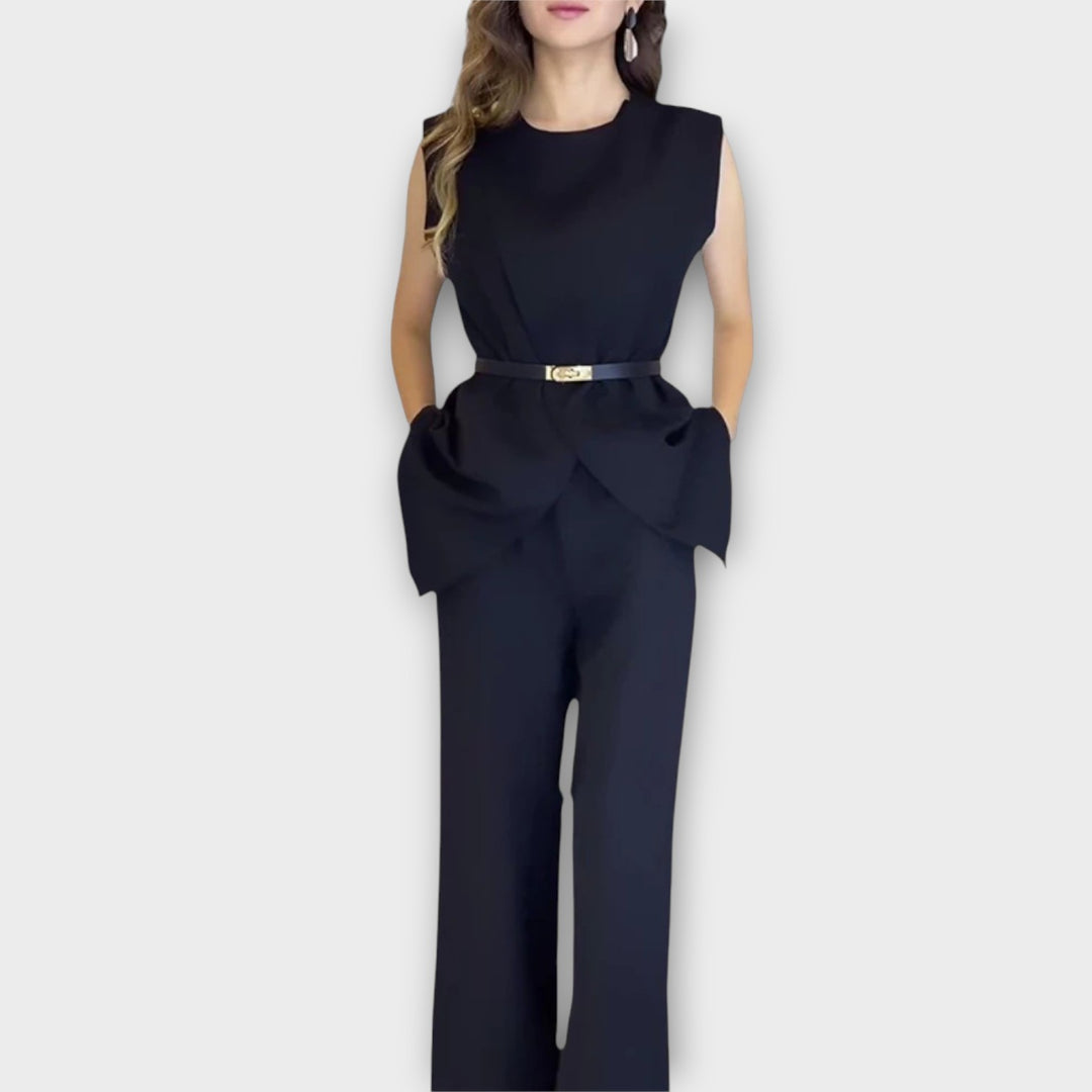 Elegant Belted Wide-Leg Jumpsuit