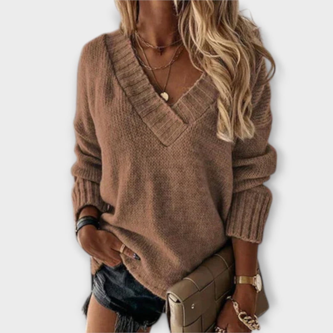 Jane - Comfortable V-Neck Sweater