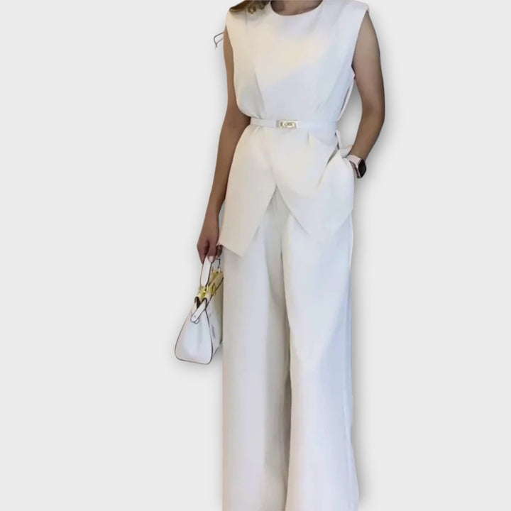 Elegant Belted Wide-Leg Jumpsuit