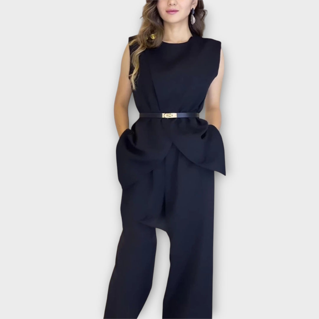 Elegant Belted Wide-Leg Jumpsuit