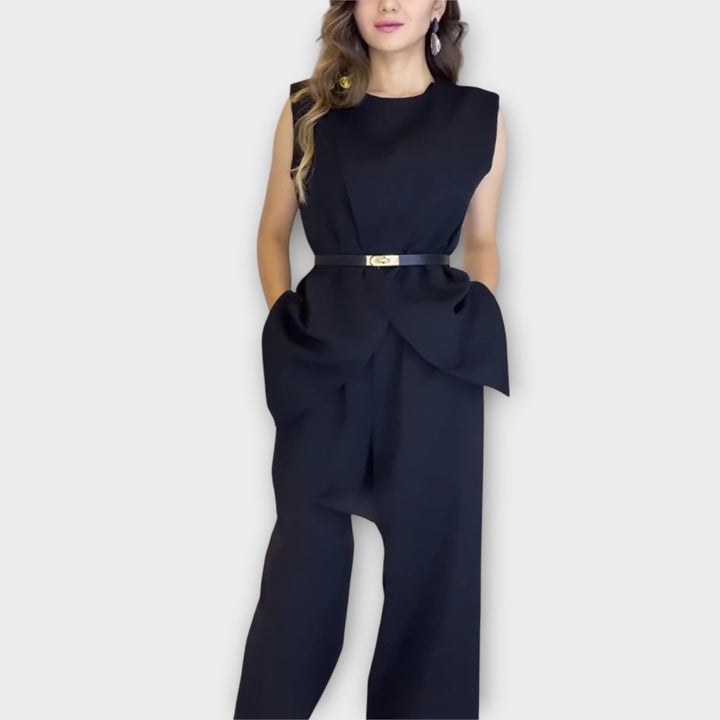 Elegant Belted Wide-Leg Jumpsuit