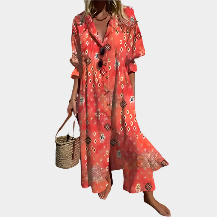 Airy Boho Dress with Puff Sleeves