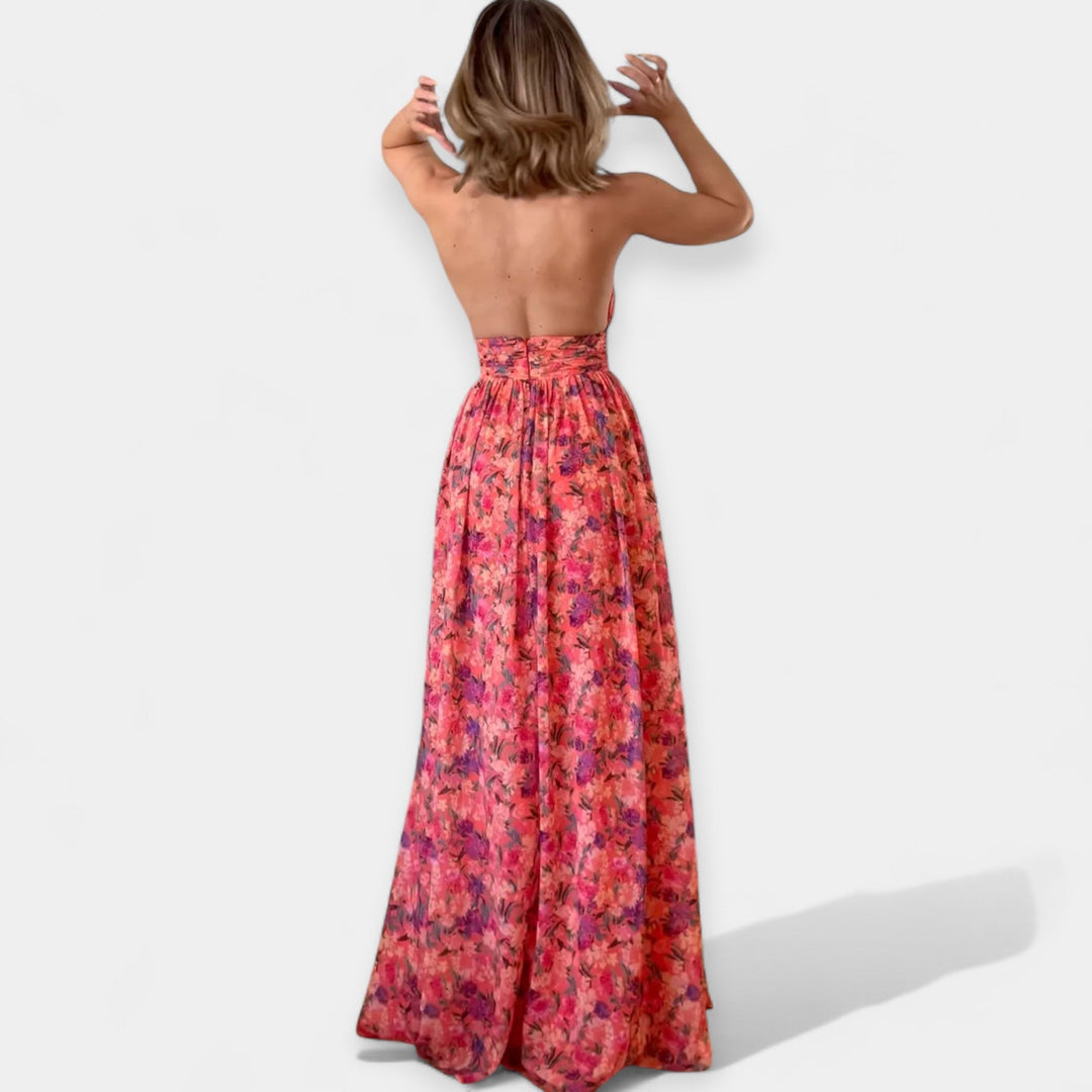 Airy Dress with Open Back