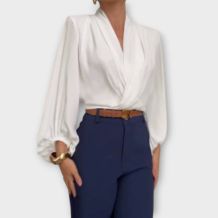 Elegant Wrap-Front Blouse