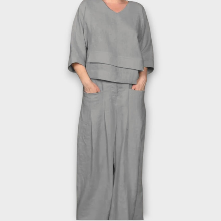 Relaxed Two-Piece Wide-Leg Lounge Set