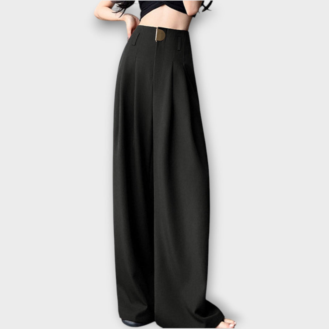 High-Waisted Wide-Leg Trousers