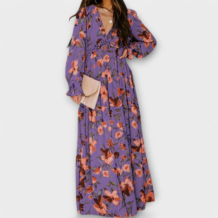 Maxi Dress with Floral Pattern