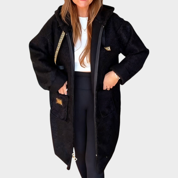 Plush Hooded Zip-Up Coat