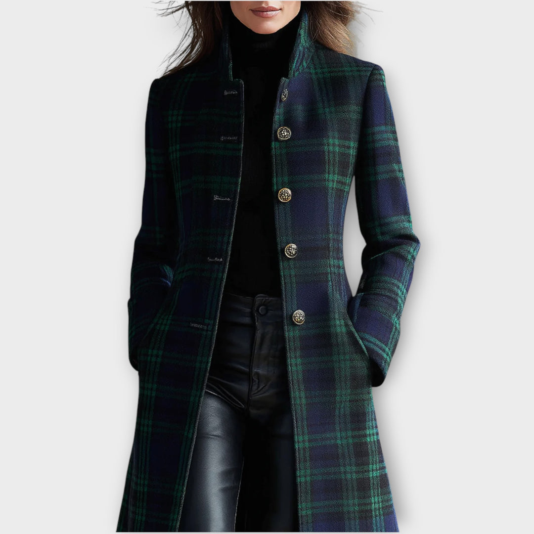 Elegant Plaid Longline Winter Coat
