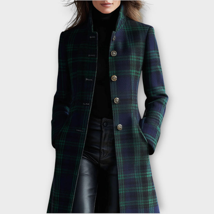 Elegant Plaid Longline Winter Coat
