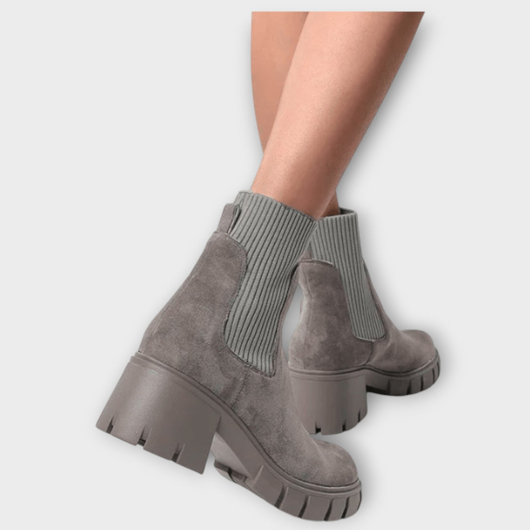 Chunky Suede Ankle Boots
