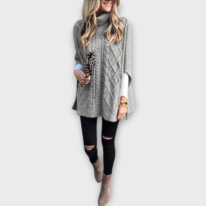Elegant Knit Poncho with Timeless Comfort