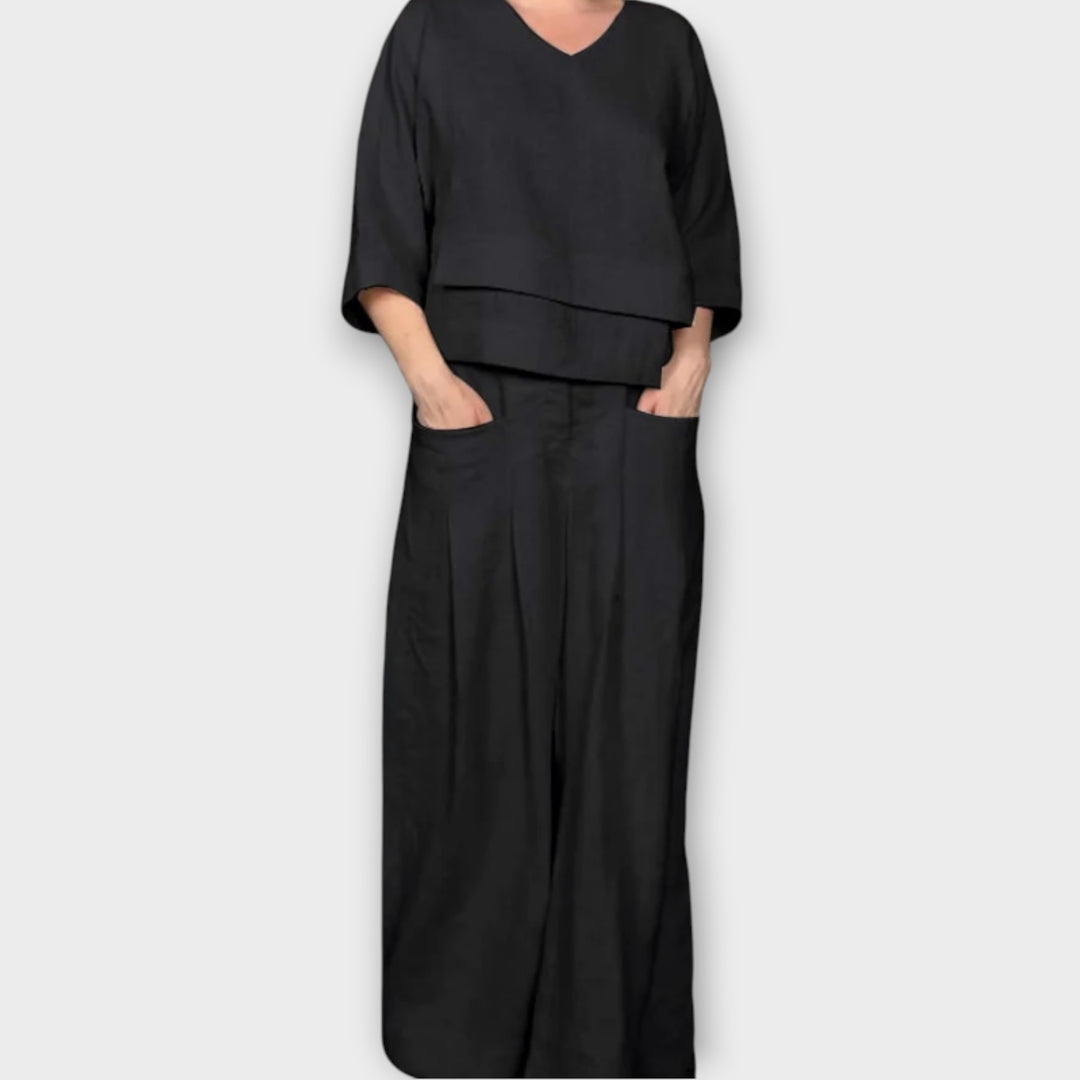 Relaxed Two-Piece Wide-Leg Lounge Set