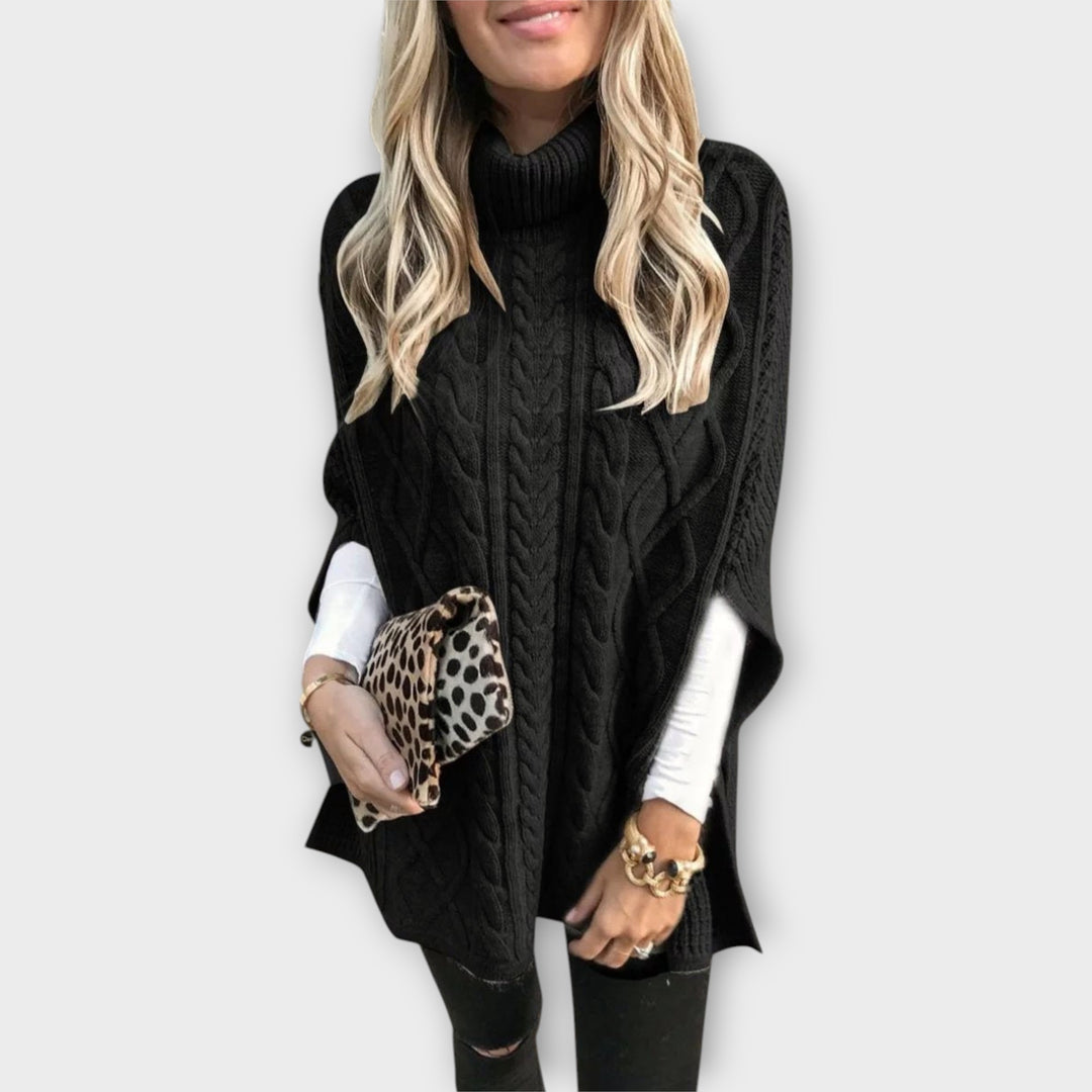 Elegant Knit Poncho with Timeless Comfort