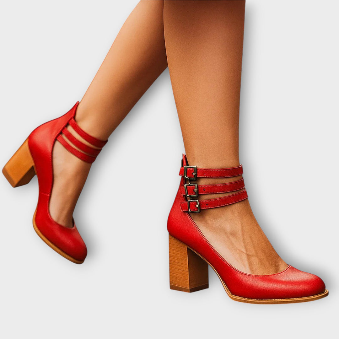 Vintage Block-Heel Mary Jane Pumps