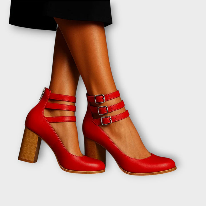 Vintage Block-Heel Mary Jane Pumps