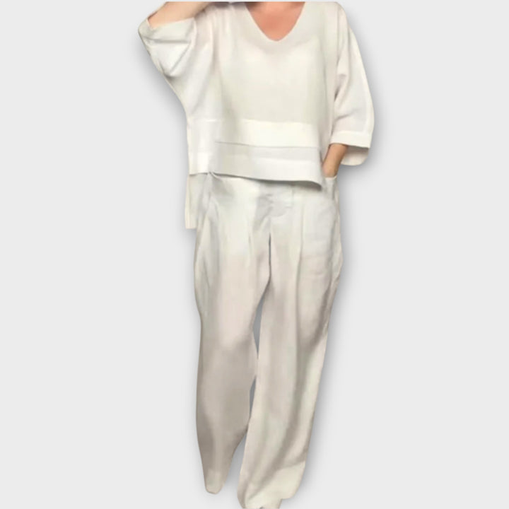 Relaxed Two-Piece Wide-Leg Lounge Set