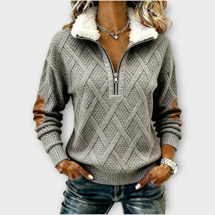 Cozy Half-Zip Sherpa Collar Sweater