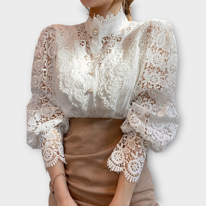 Elegant Lace Victorian Blouse