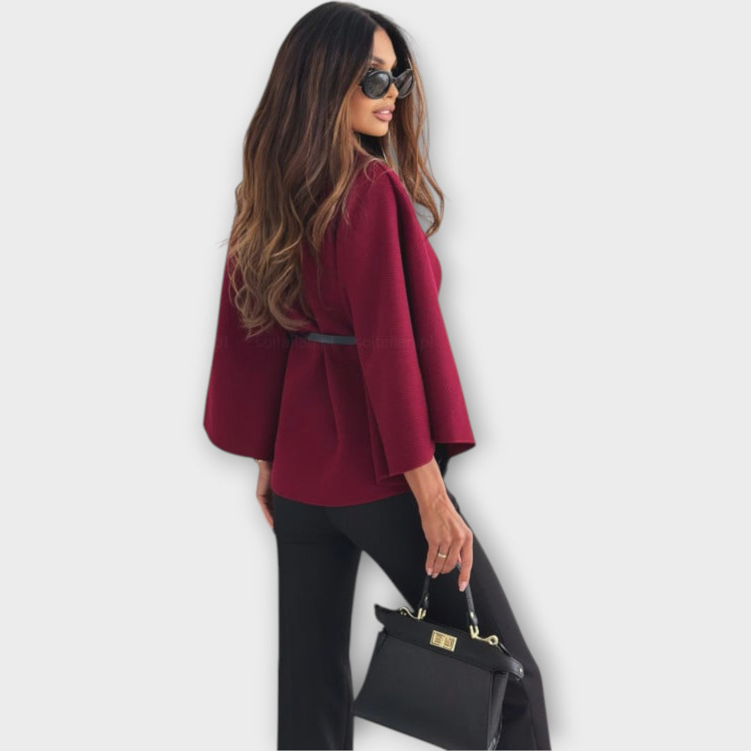 Elegant Belted Cape Jacket