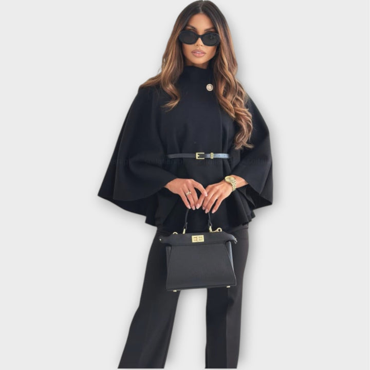 Elegant Belted Cape Jacket