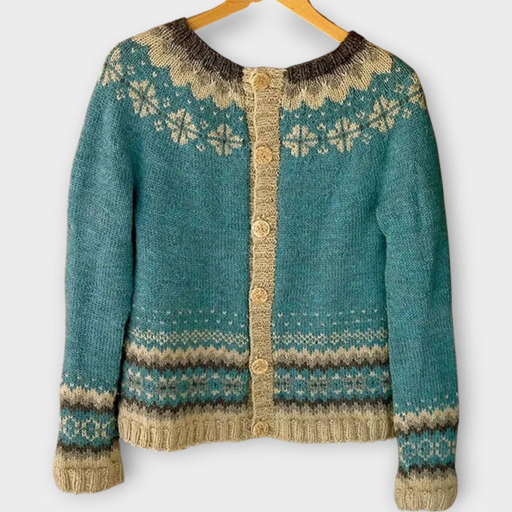 Knitted Cardigan with Buttons and Subtle Pattern