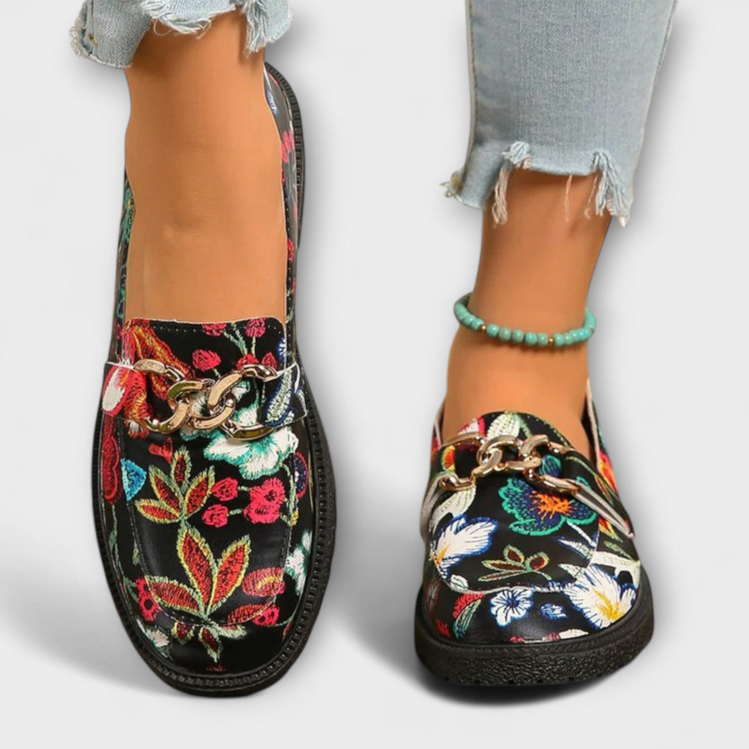 Orla – Colorful Loafers with Floral Design